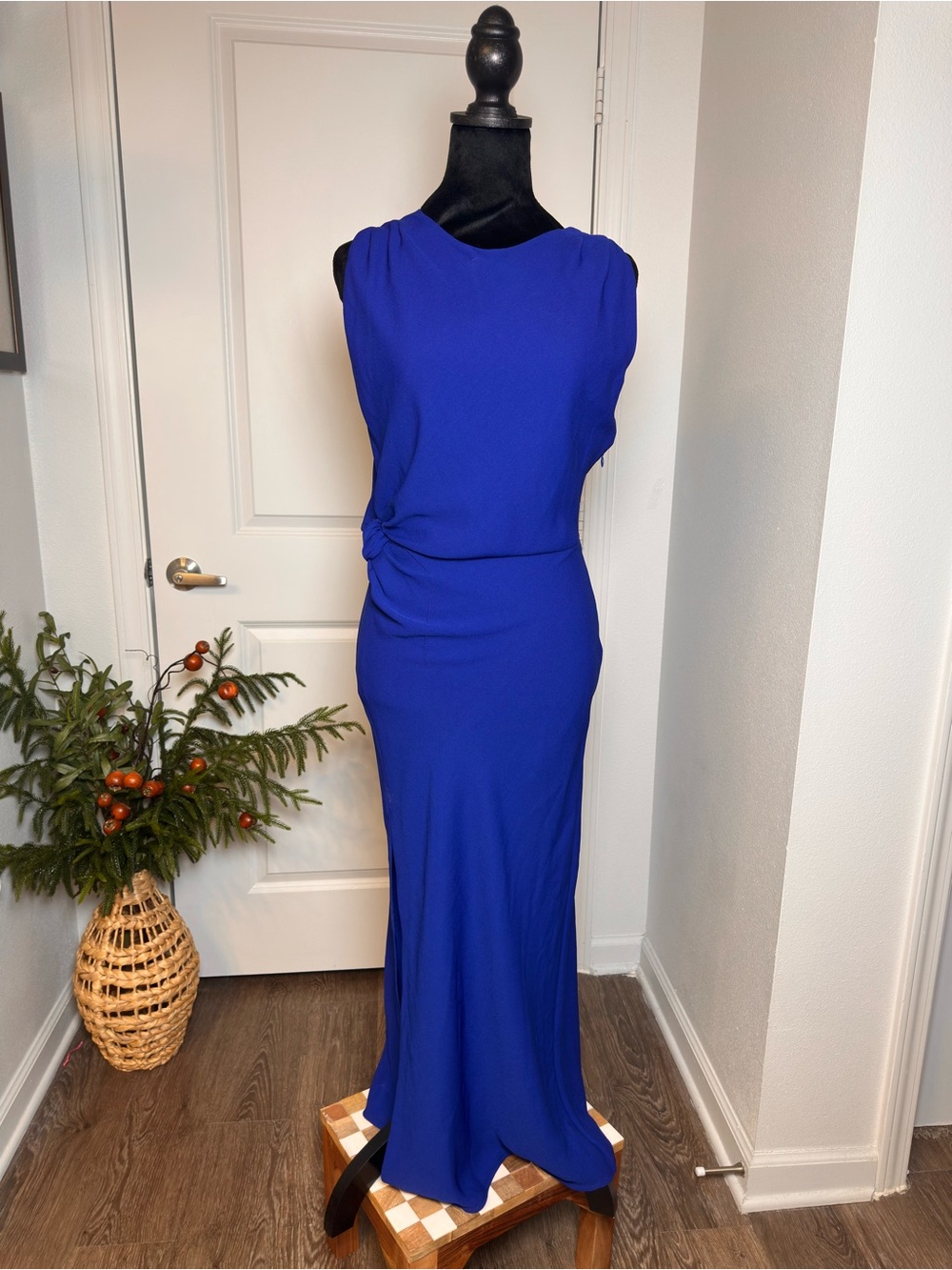 Zara Royal Blue Sleeveless Knot-Waist Maxi Dress / BNWT
